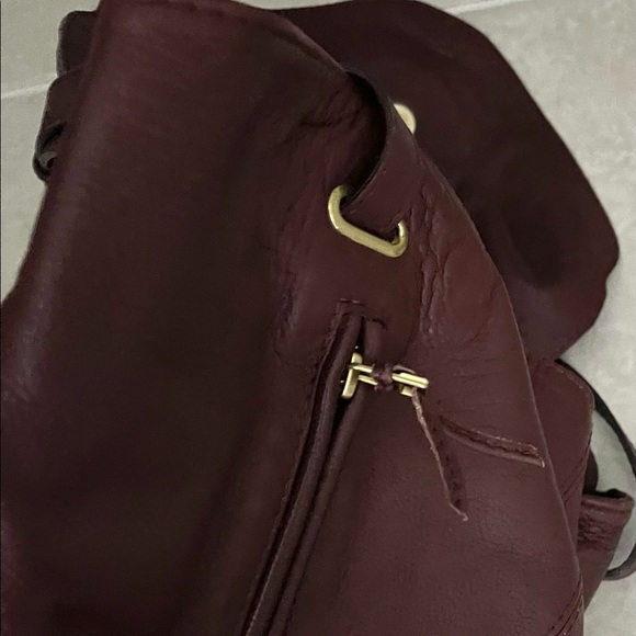 NWT - JEROME DREYFUSS “BOB” LEATHER HANDBAG (BURGUNDY) - Picture 6 of 14